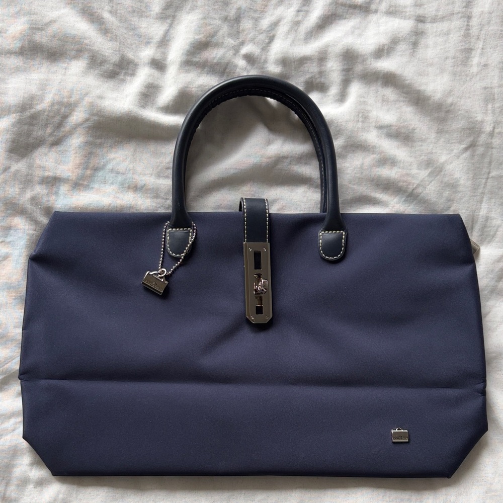 La Bagagerie Navy Structured Tote Bag